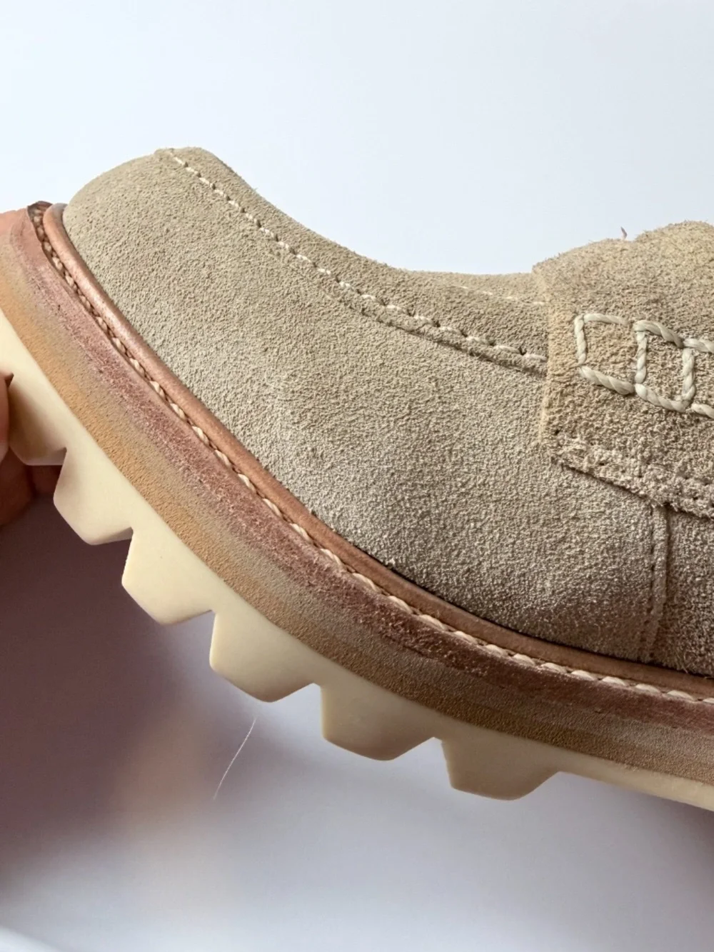 Bernardo Selma Suede Penny Loafers Shoe Size 6M Block Heel